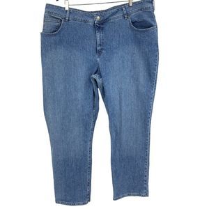 Lee Riders Womens Jeans Size 26W Straight Leg Blue Medium Wash Denim 2391 EUC